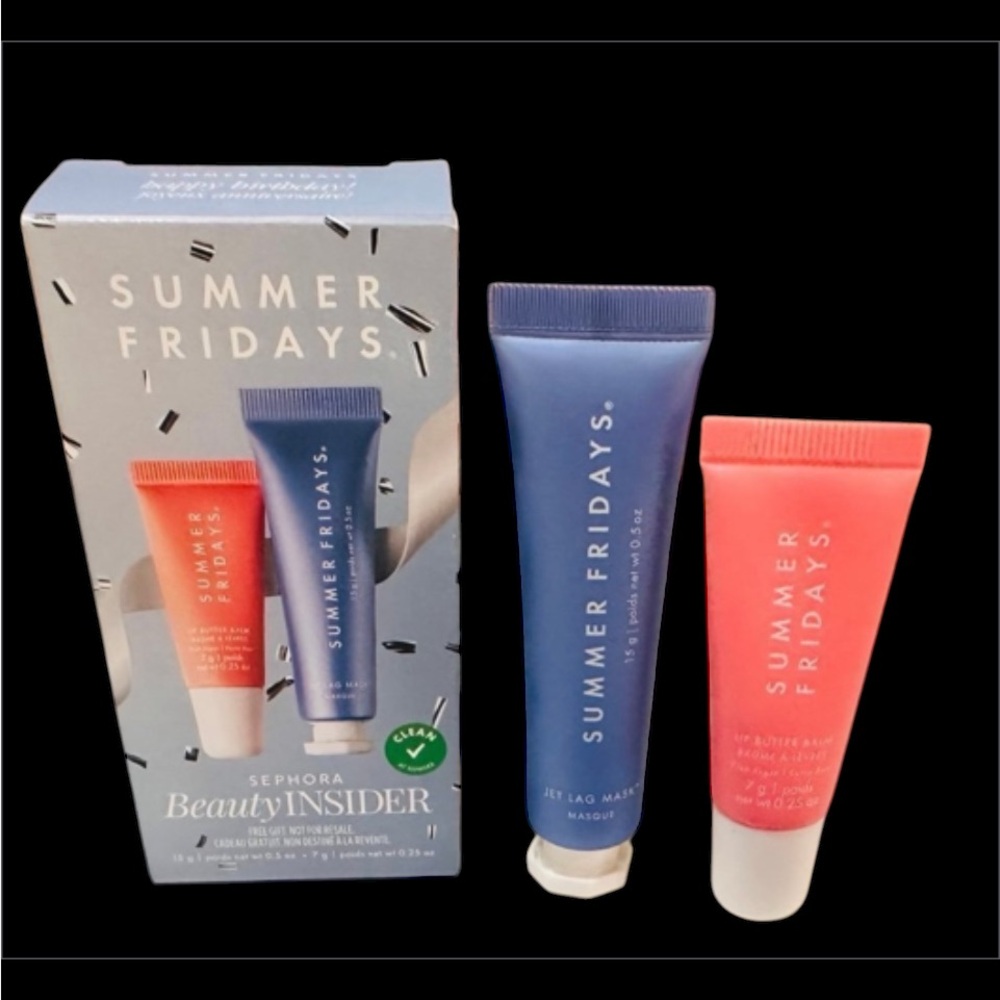 Summer Fridays Jet Lag Mask Moisturizer & Pink Sugar Lip Butter Balm mini bundle